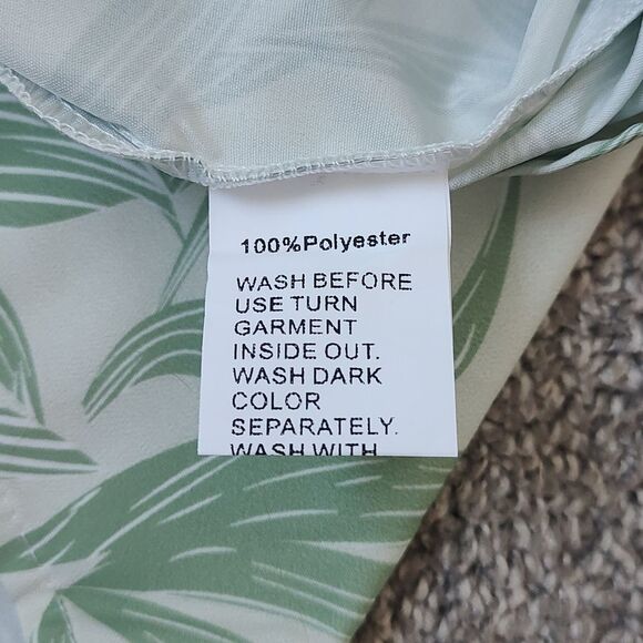 Like New Women's Size Large Long Sleeve Leaf Print Tie Neck Blouse - Picture 12 of 13